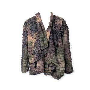 Dress Barn ruffled goblincore blazer XL open front agaric draped